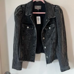 Torrid Black Denim Jacket with Puff Sleeve 2X NWT